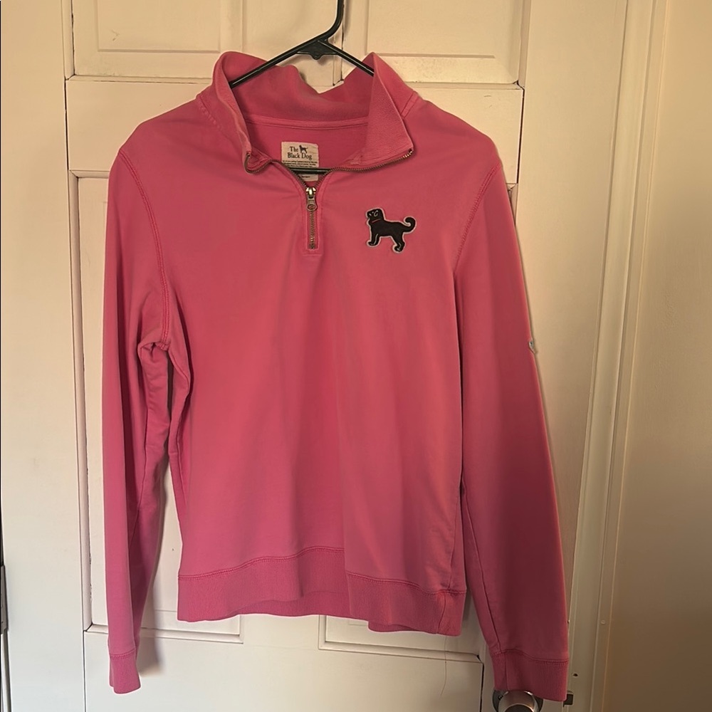 The Black Dog Women's Pink Quarter-Zip Sweater